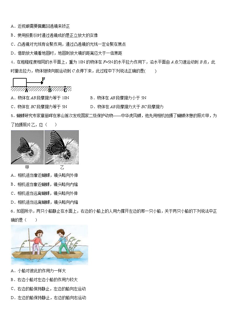 湖南长沙长郡芙蓉中学2023-2024学年八上物理期末学业水平测试模拟试题含答案第2页