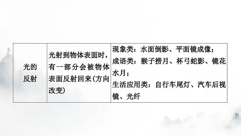 人教版中考物理复习一声、光、热学第2讲光现象第1课时三种光现象及其辨识课件05