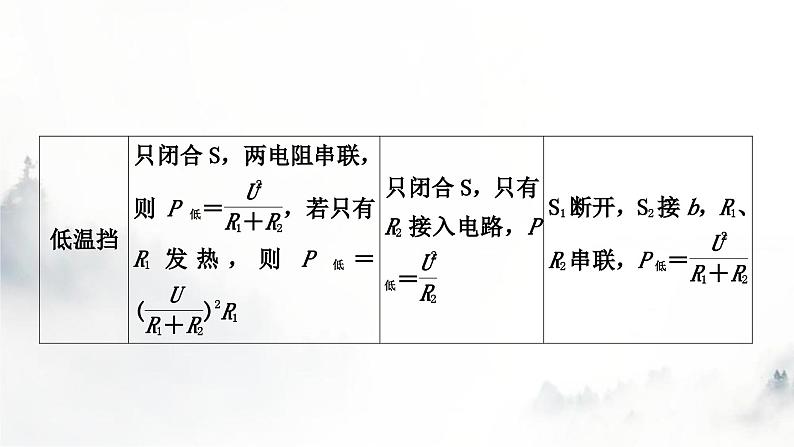 人教版中考物理复习电学主题整合6多挡位家用电器类相关计算课件04