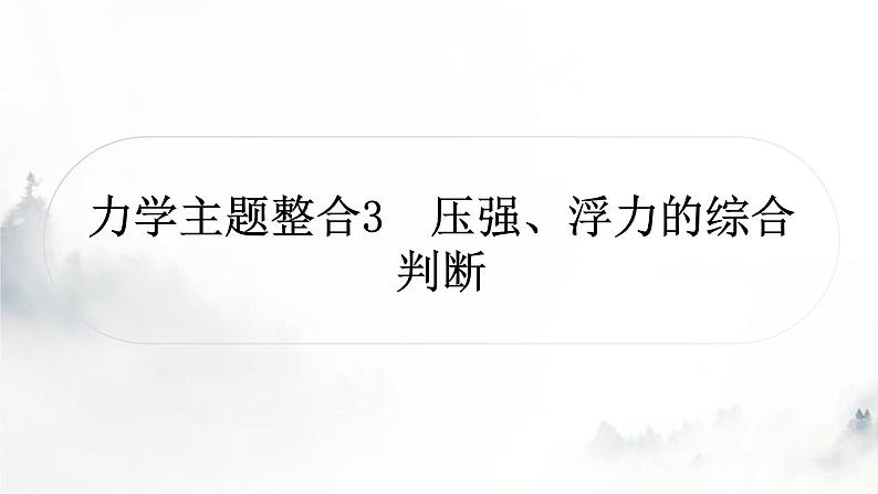 人教版中考物理复习力学主题整合3压强、浮力的综合判断课件第1页