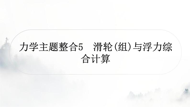 人教版中考物理复习力学主题整合5滑轮(组)与浮力综合计算课件第1页