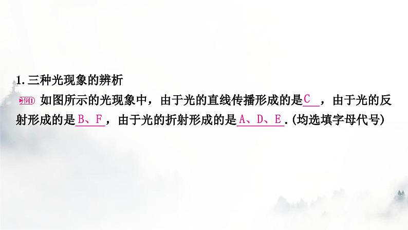 人教版中考物理复习一声、光、热学第2讲光现象第1课时三种光现象及其辨识课件第4页