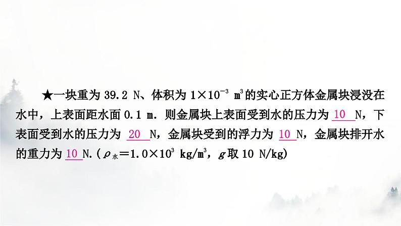 人教版中考物理复习二力学第10讲浮力第1课时浮力阿基米德原理课件第7页