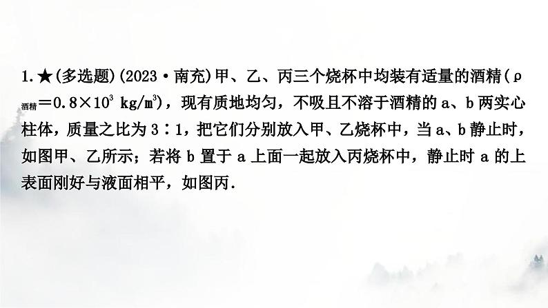 人教版中考物理复习力学主题整合4压强、浮力的综合计算课件第2页