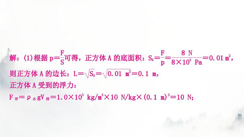 人教版中考物理复习力学主题整合4压强、浮力的综合计算课件第8页