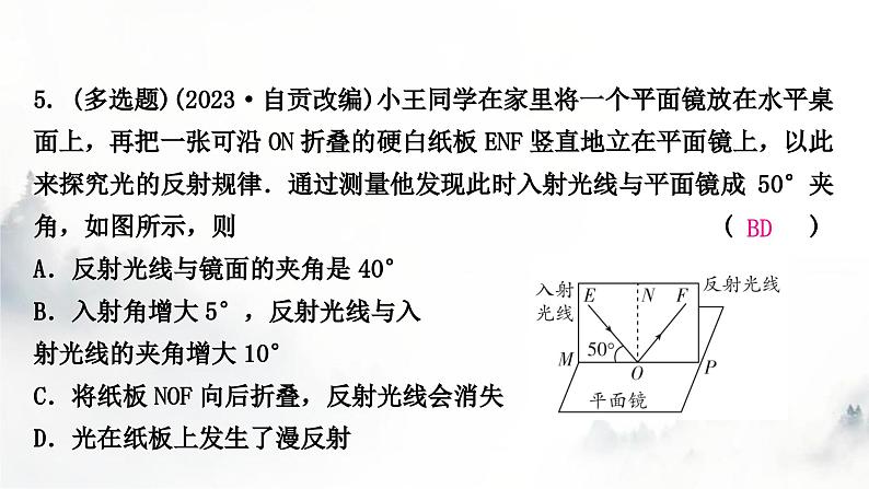 人教版中考物理复习一声、光、热学第2讲光现象第1课时三种光现象及其辨识课件06