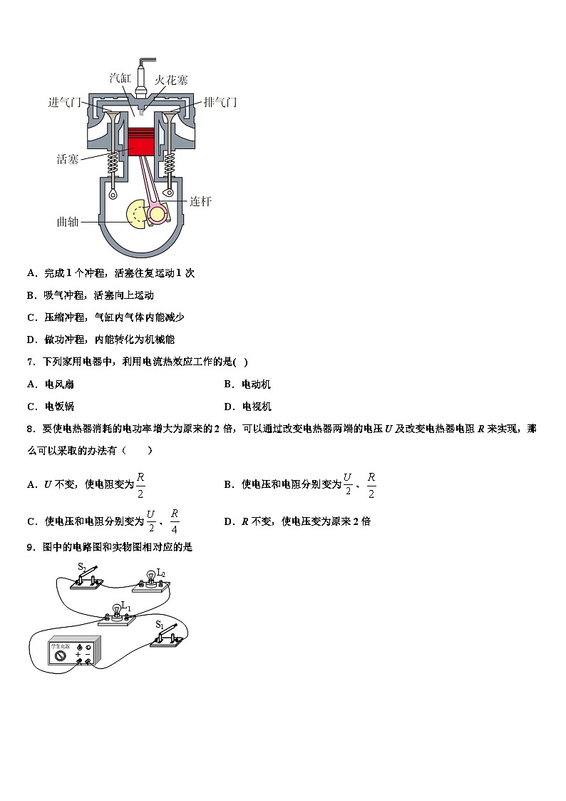 2023-2024学年物理九年级第一学期期末质量检测试题第2页