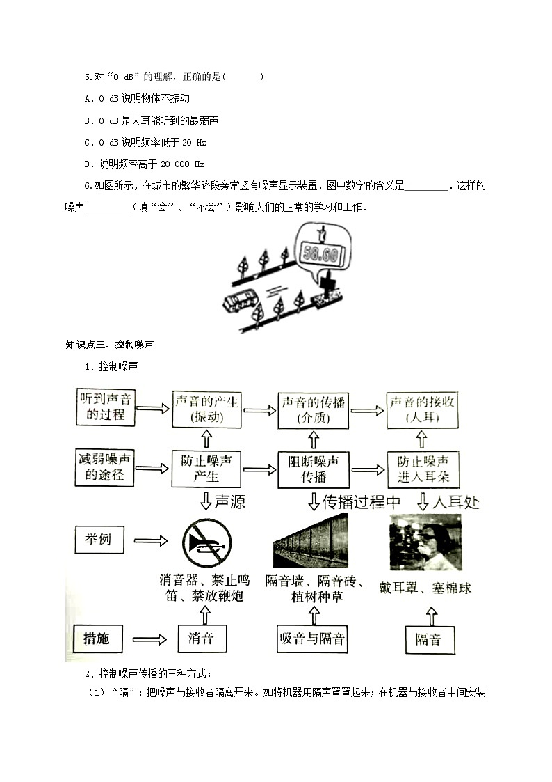 人教版八年级物理上册通关讲义 第二章《声的现像》 第四节  噪声的危害和控制（双基过关+考点突破）（原卷版+解析）(1)第3页