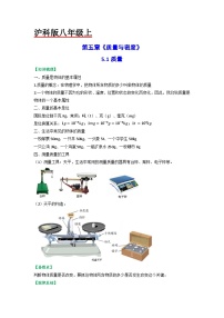 沪科版八年级全册第一节 质量巩固练习