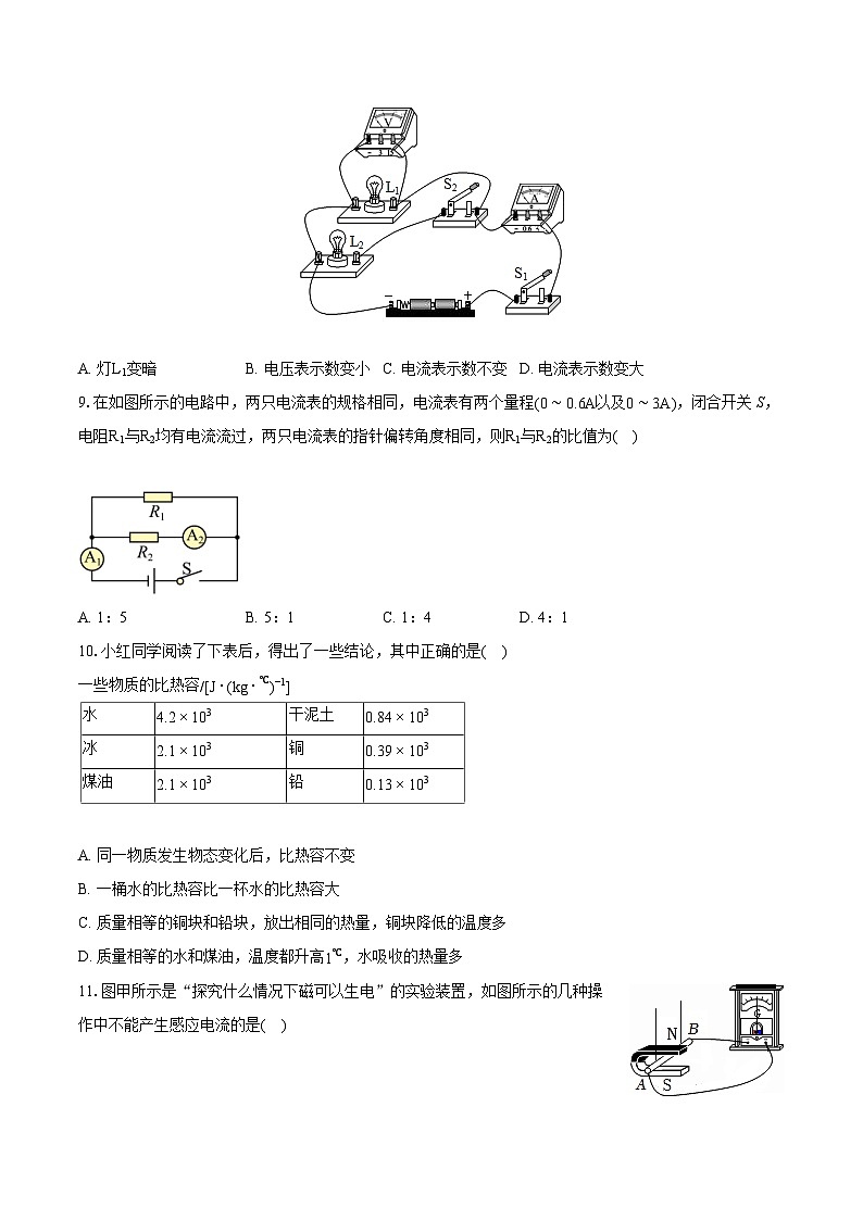 2022-2023学年河北省唐山市路南区九年级（上）期末物理试卷（含详细答案解析）03