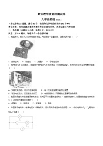 辽宁省大连市金普新区2023-2024学年九年级上学期期末考试物理试题(无答案)