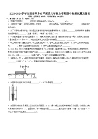 2023-2024学年江西省萍乡市芦溪县八年级上学期期中物理试题及答案