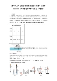 第六章压力与压强（实验题培优提升20题）-上海市2023-2024九年级物理上学期单元练习（沪教版