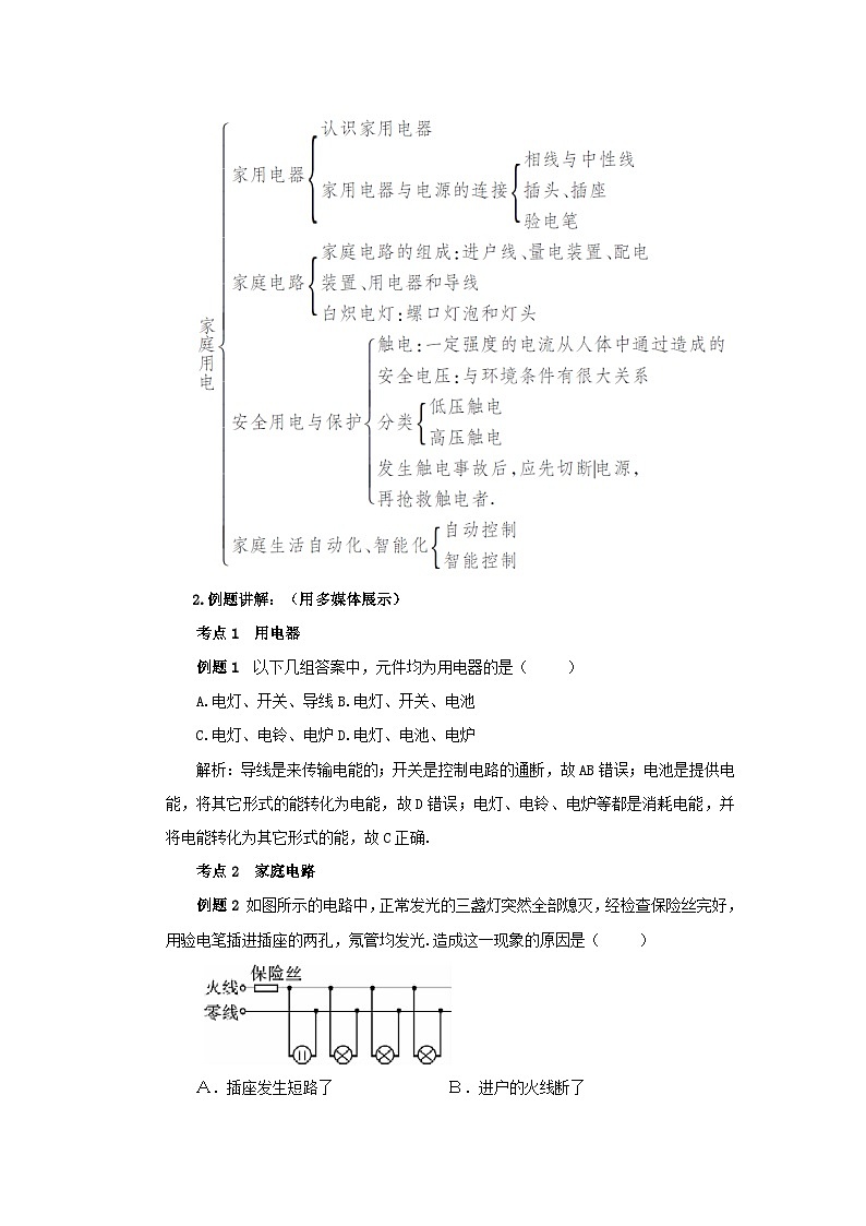 第九章家庭用电本章复习训练教案（教科版九年级物理下册）02
