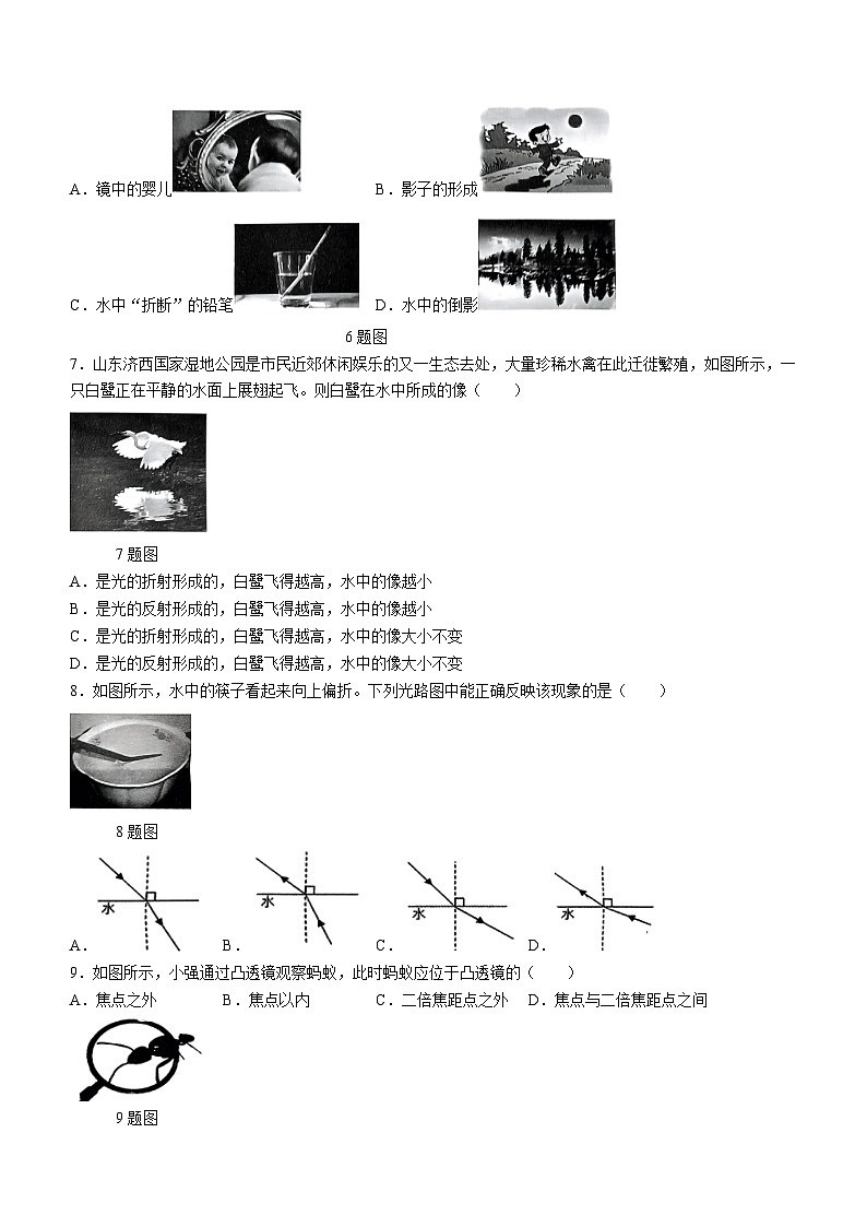 山东省济南市天桥区2023-2024学年八年级上学期期末考试物理试题+02