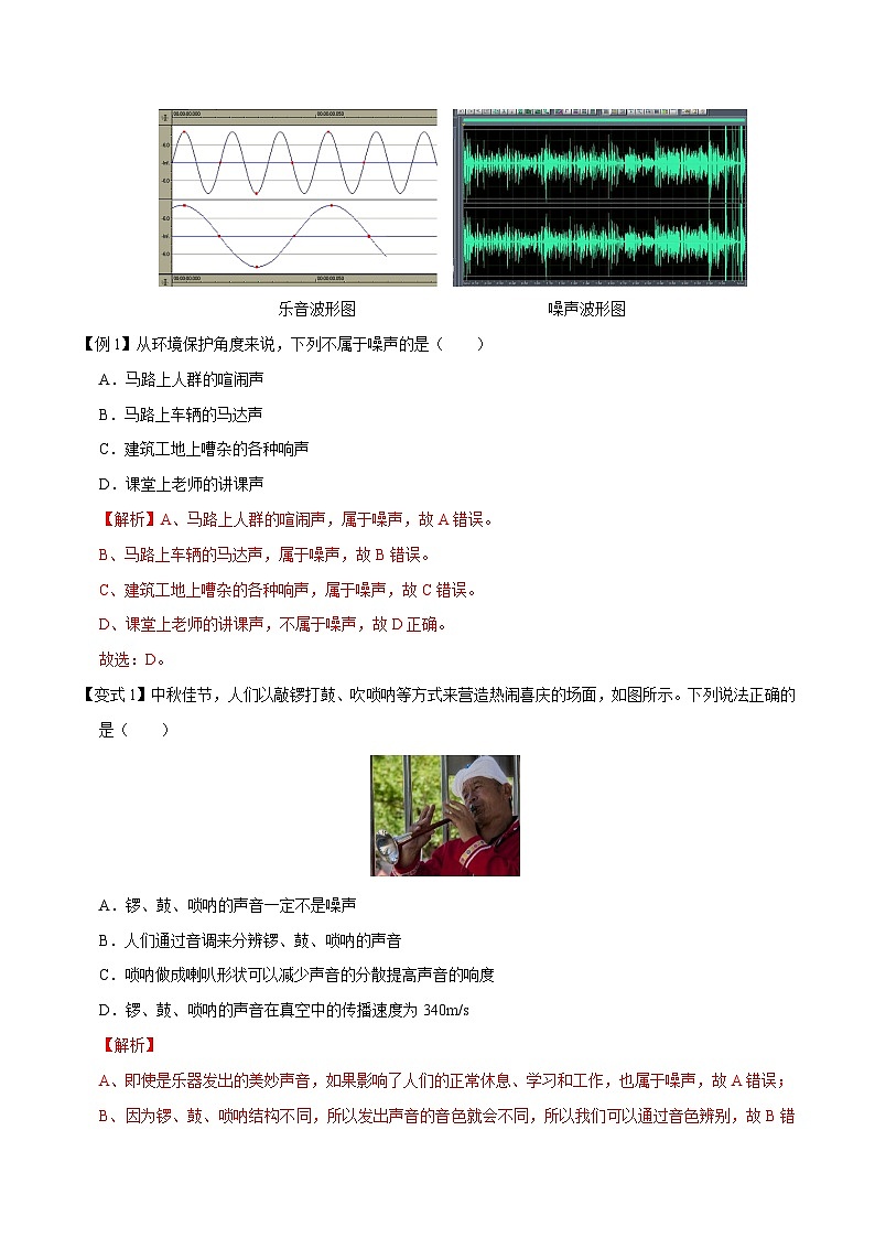 【全套精品专题】物理人教版专题复习 第2.4课时 噪声的危害和控制（解析版）02