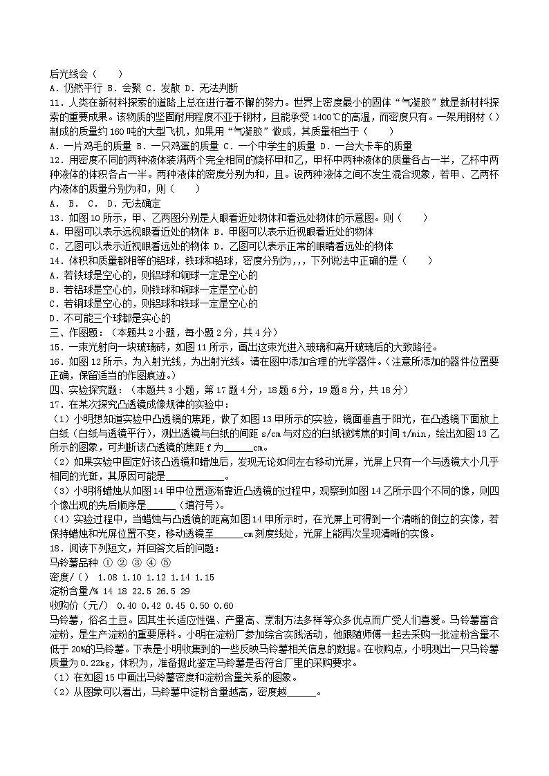 2022-2023学年河南省驻马店市平舆县八年级上学期期末物理试题及答案第2页