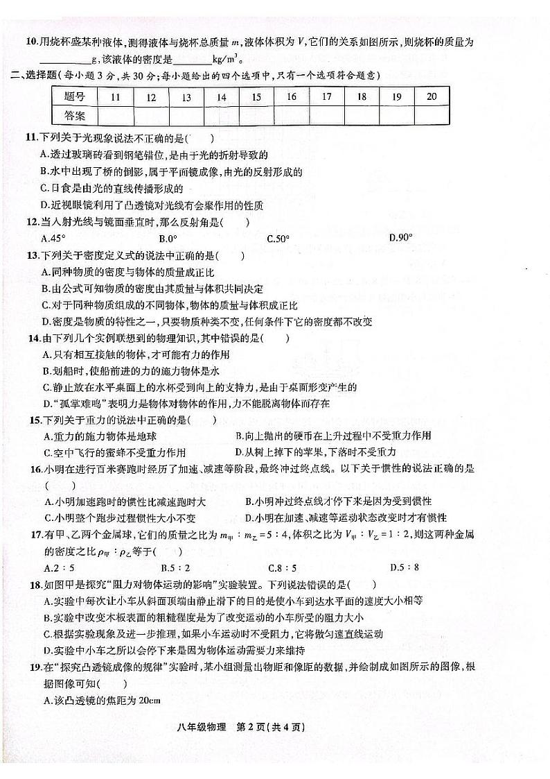 安徽省合肥市包河区智育联盟校2023-2024学年八年级上学期1月期末物理试题第2页