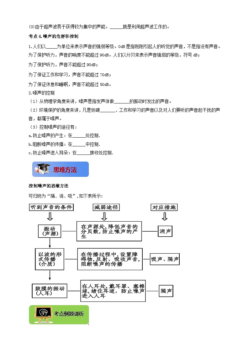 单元02  声现象（原卷版）-2024年中考物理一轮单元复习学思讲测全攻略学案（人教版全国通用）第3页