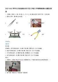 2022-2023学年江苏省盐城市阜宁县九年级上学期物理期末试题及答案