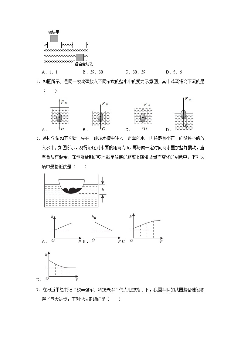 35物体的浮沉条件及其应用、浮力的应用-初中物理自主招生精品讲义练习03