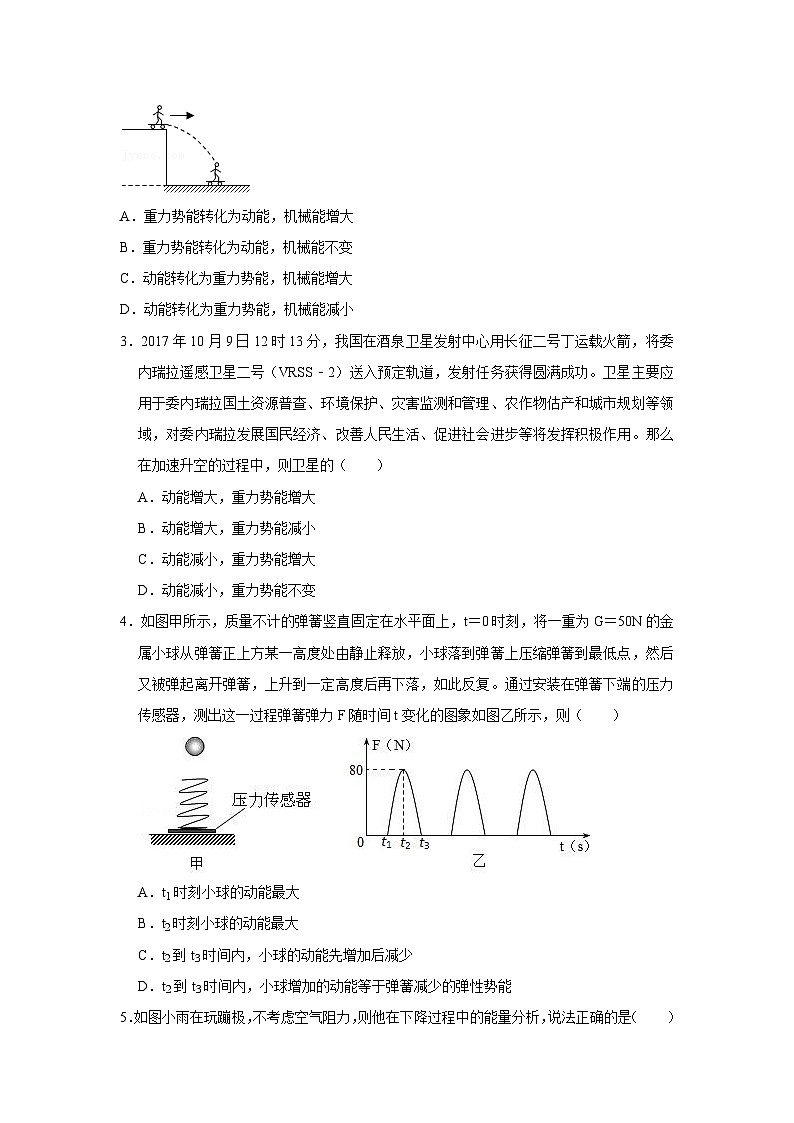 39动能、势能、探究影响物体动能大小的因素-初中物理自主招生精品讲义练习03
