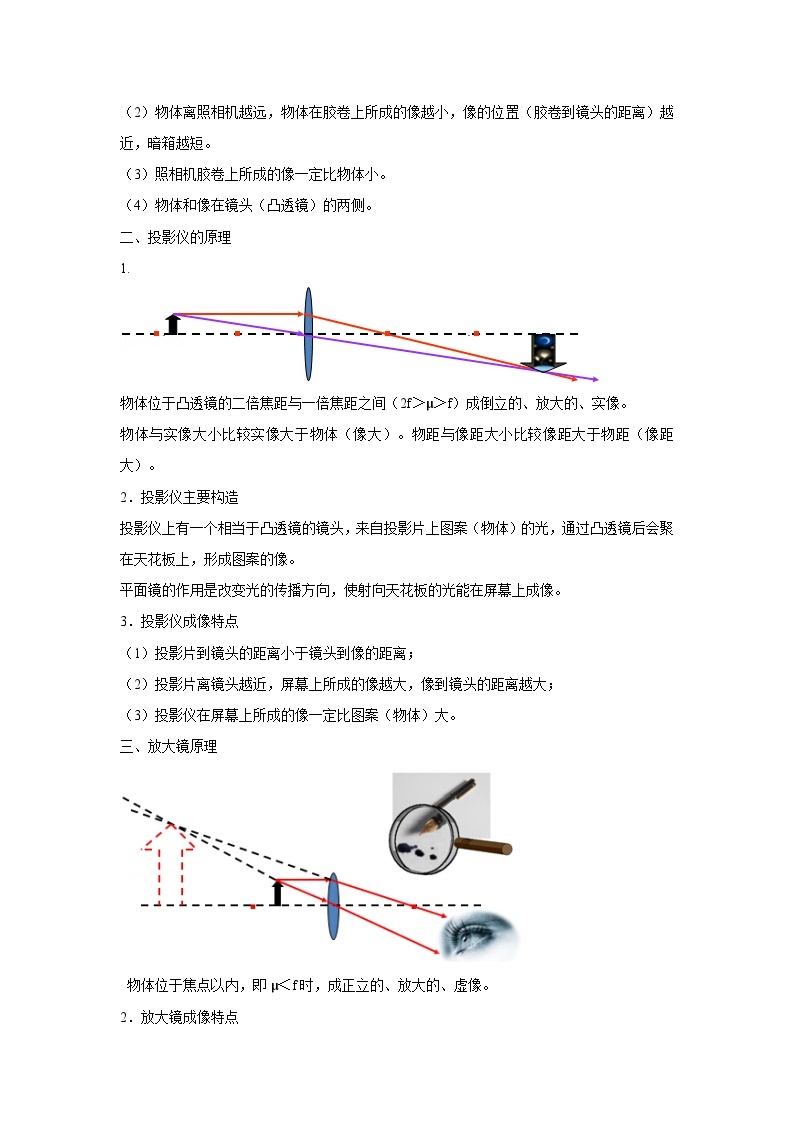 17生活中的透镜、凸透镜成像规律-初中物理自主招生精品讲义练习02