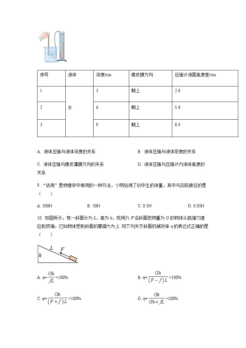 天津市滨海新区八年级（下）期末检测物理试题03