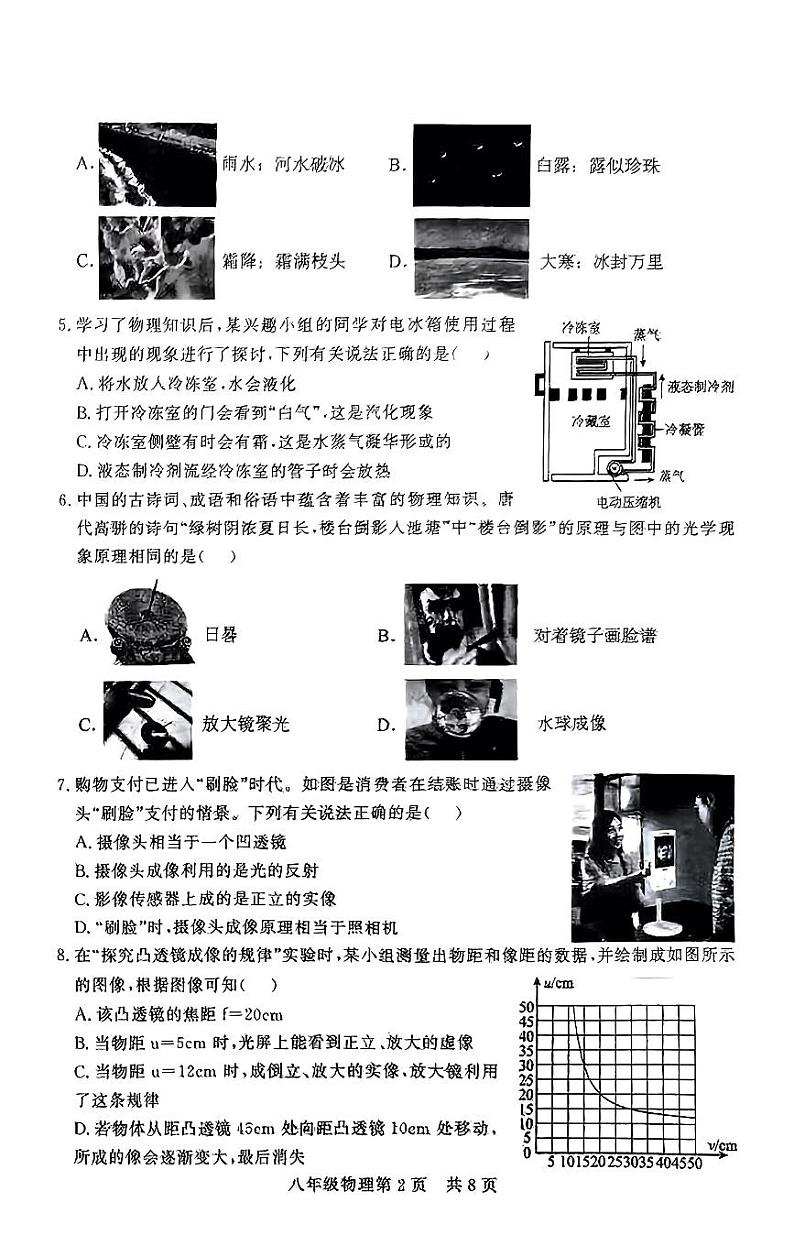 山东省德州市禹城市2023-2024学年八年级上学期1月期末物理试题02