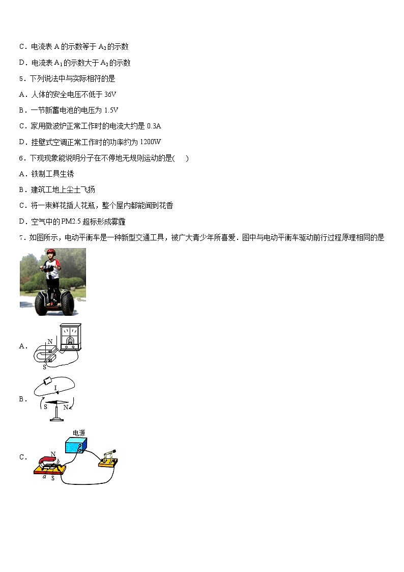 2023-2024学年丽水市重点中学物理九上期末综合测试试题含答案第2页