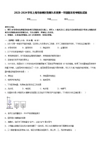 2023-2024学年上海市崇明区物理九年级第一学期期末统考模拟试题含答案