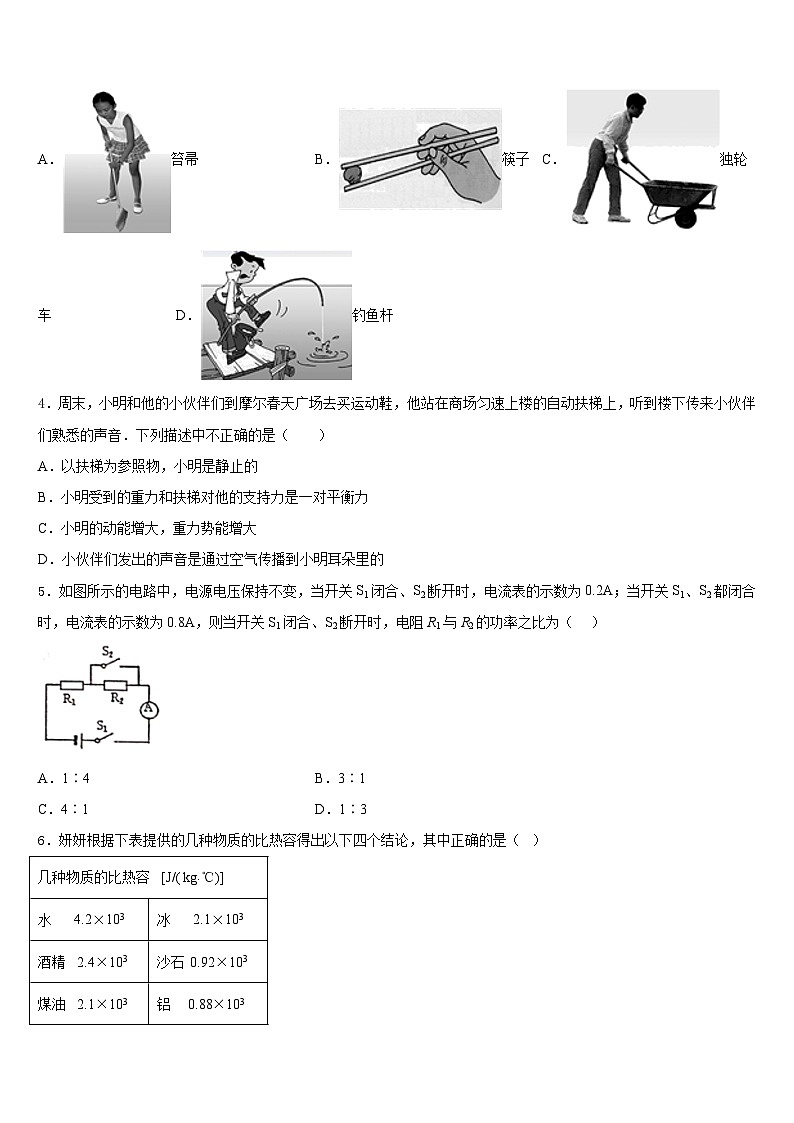 2023-2024学年伊春市重点中学九年级物理第一学期期末考试模拟试题含答案02