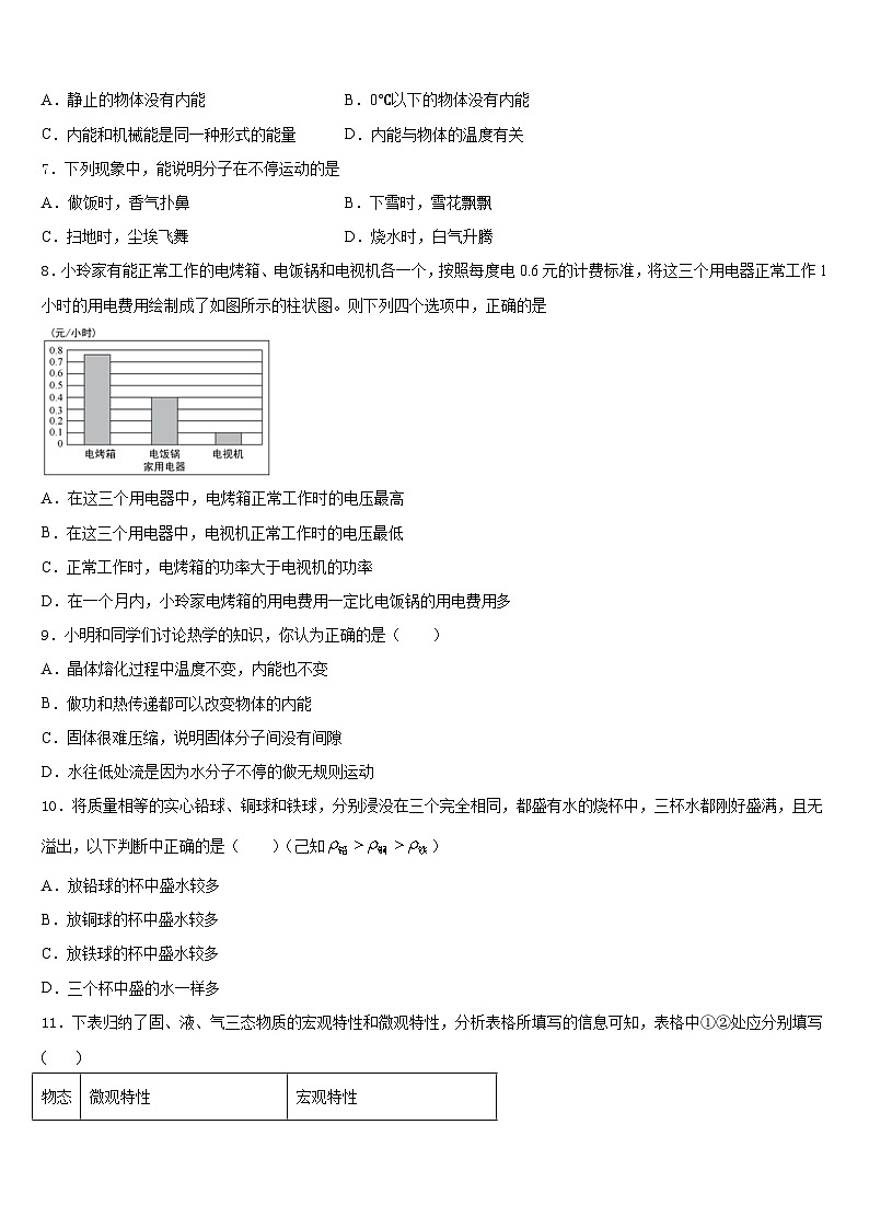 2023-2024学年北京大兴区北臧村中学物理九上期末复习检测模拟试题含答案第2页