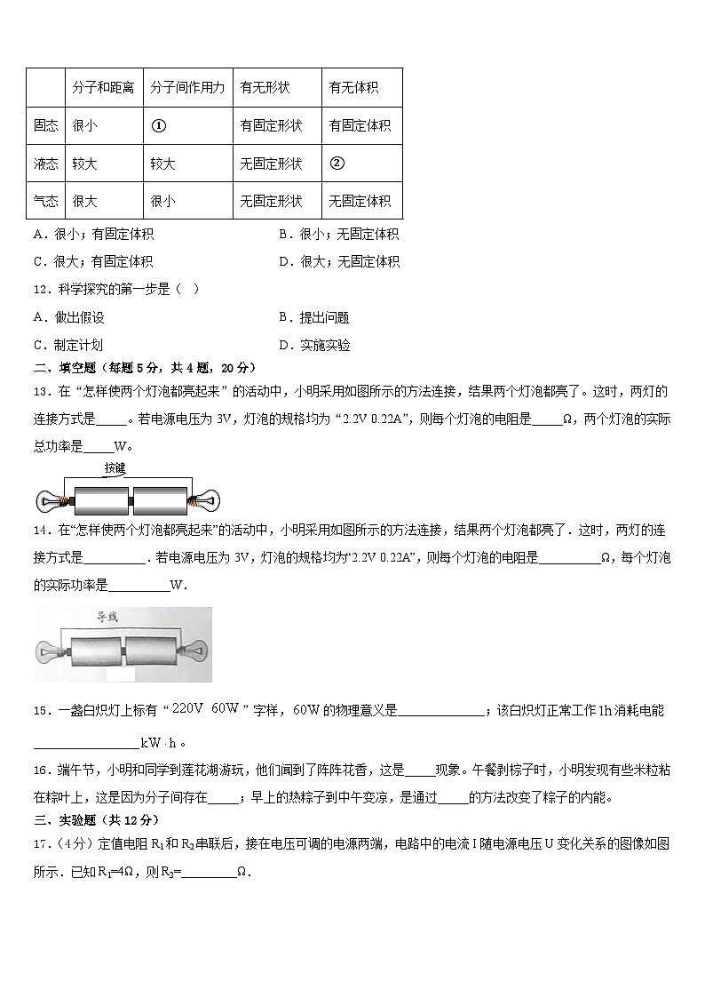 2023-2024学年北京大兴区北臧村中学物理九上期末复习检测模拟试题含答案第3页
