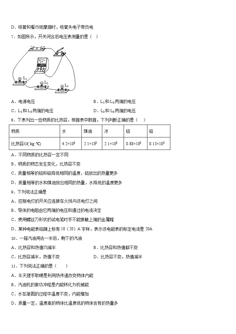 2023-2024学年北京市九年级物理第一学期期末达标检测试题含答案第3页