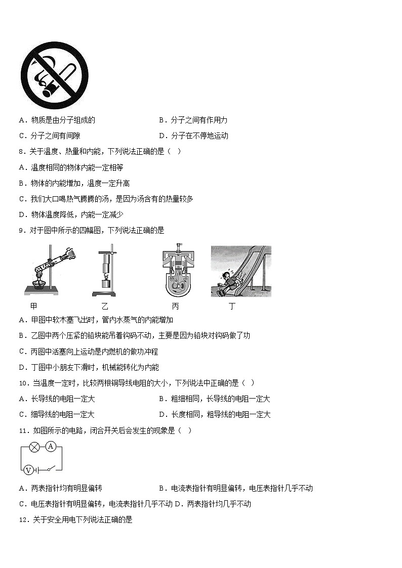 2023-2024学年北师大二附中西城实验学校九上物理期末统考模拟试题含答案第3页