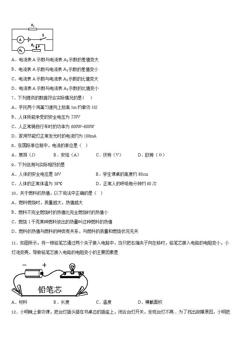 2023-2024学年内蒙古巴彦淖尔市临河区第二中学物理九年级第一学期期末学业水平测试模拟试题含答案第2页