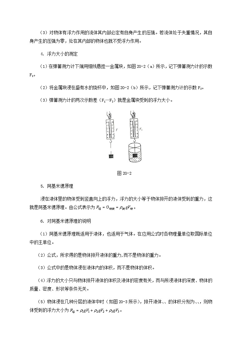 中考物理基础篇第20讲浮力浮力的计算附强化训练题02