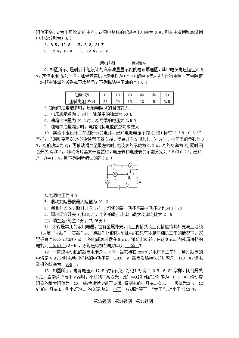 2024九年级物理下学期期中综合能力检测题新版新人教版第2页