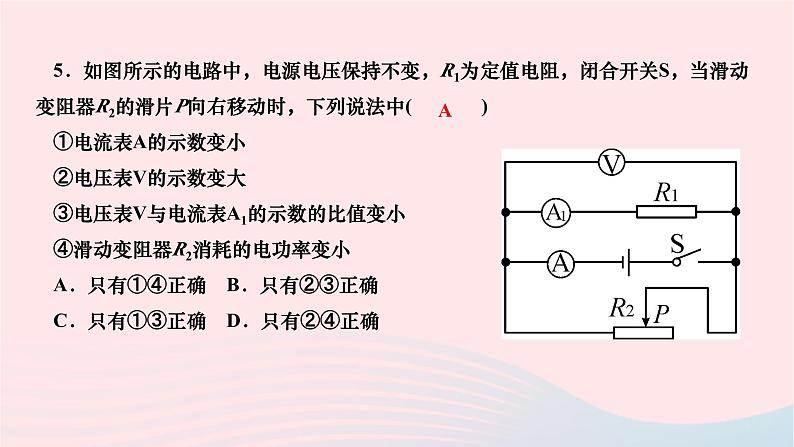 2024九年级物理下册期末复习一欧姆定律作业课件新版北师大版06