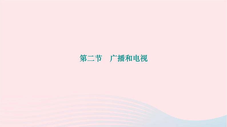 2024九年级物理下册第十五章怎样传递信息__通信技术简介15.2广播和电视作业课件新版北师大版01