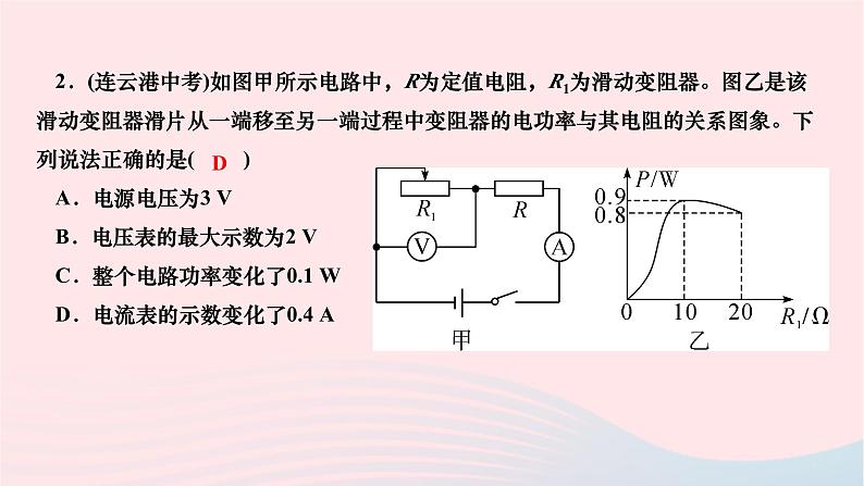 2024九年级物理全册第十八章电功率专题六电功率之范围和最值问题作业课件新版新人教版第3页