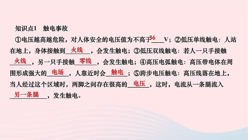 2024九年级物理全册第十九章生活用电第三节安全用电作业课件新版新人教版03