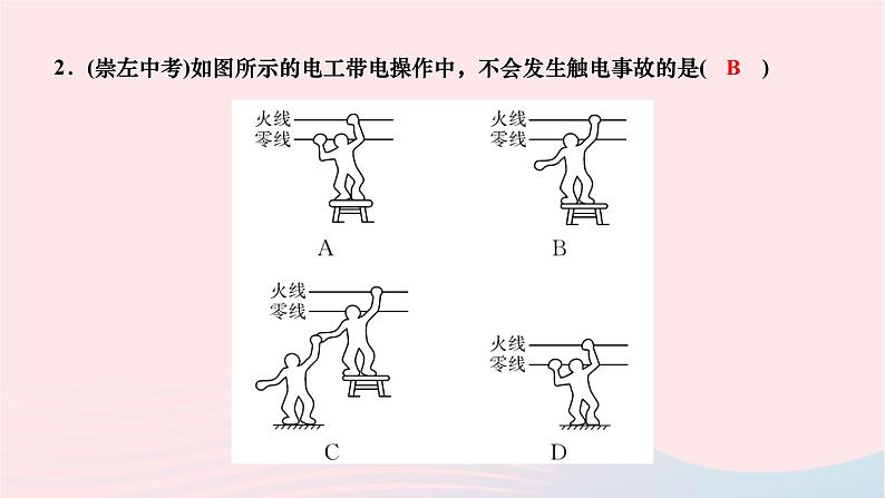 2024九年级物理全册第十九章生活用电第三节安全用电作业课件新版新人教版05