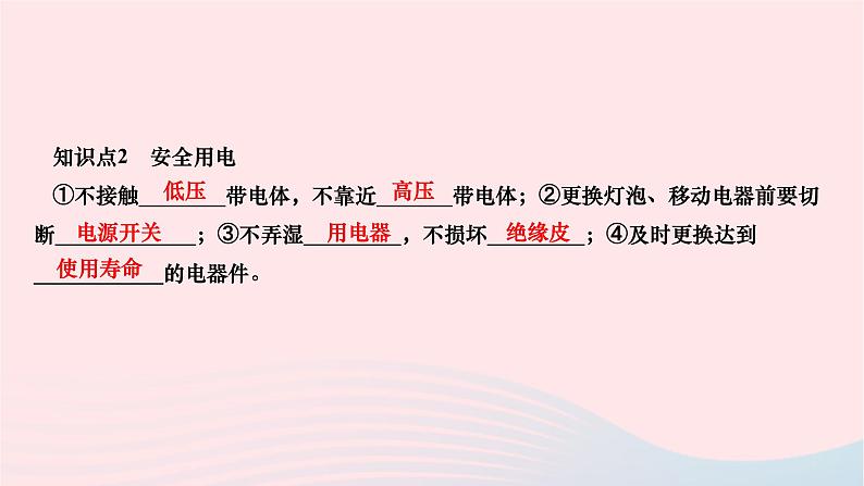 2024九年级物理全册第十九章生活用电第三节安全用电作业课件新版新人教版07