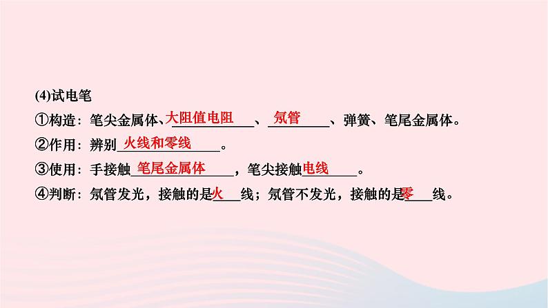 2024九年级物理全册第十九章生活用电本章复习与训练作业课件新版新人教版03