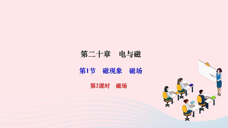 2024九年级物理全册第二十章电与磁第一节磁现象磁场第二课时磁场作业课件新版新人教版第1页