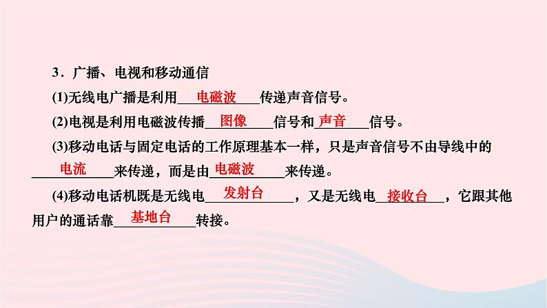 2024九年级物理全册第二十一章信息的传递本章复习与训练作业课件新版新人教版04