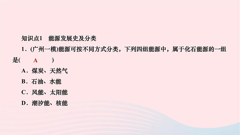 2024九年级物理全册第二十二章能源与可持续发展第一节能源作业课件新版新人教版03