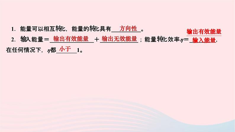 2024九年级物理下册第十一章物理学与能源技术11.2能量转化的方向性和效率作业课件新版教科版03